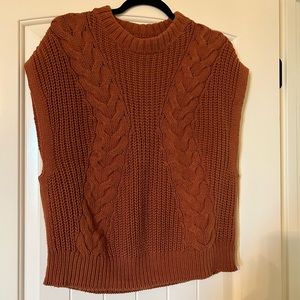 A New Day. Rust Sleeveless Sweater.